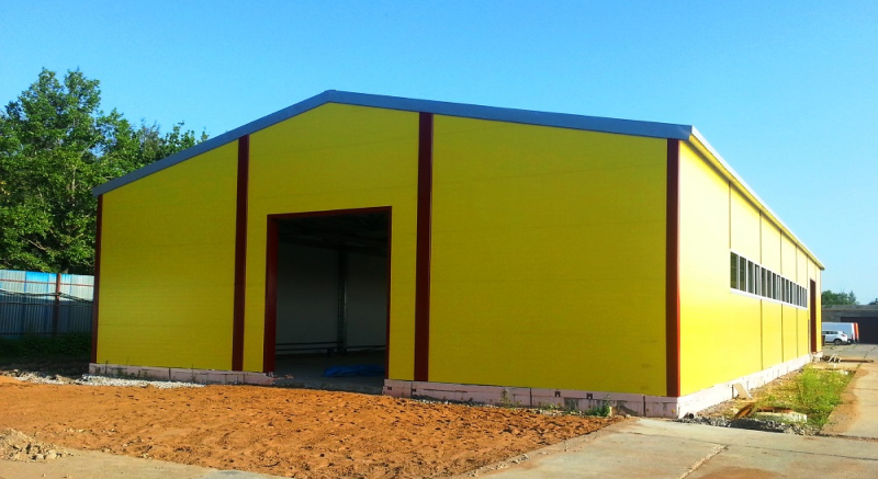 Ангар из сэндвич панелей