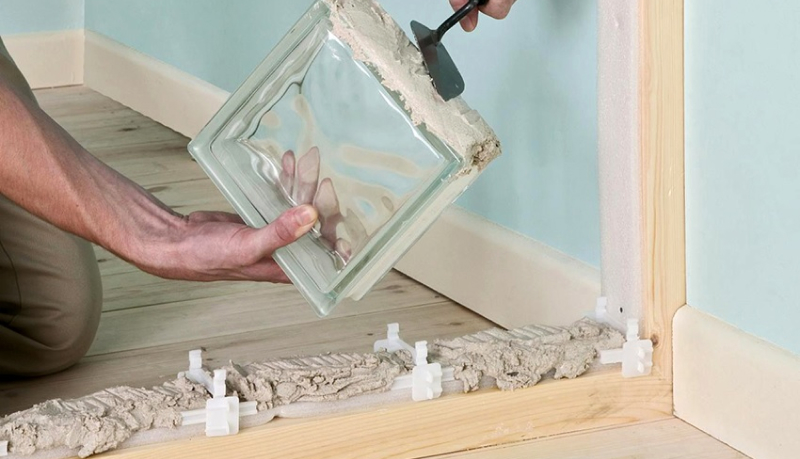 Монтаж стеклоблоков