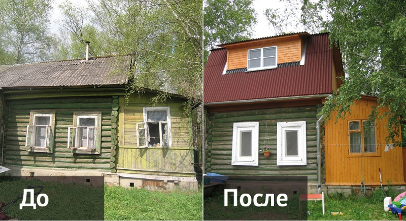 Вид до и после покраски