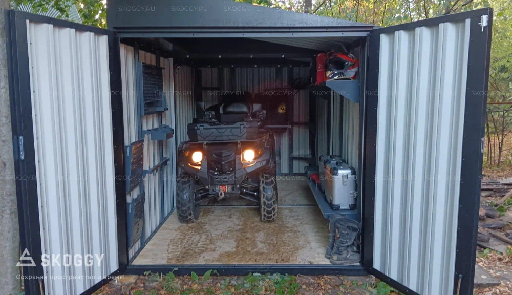 подвал в гараже для квадроцикла скогги