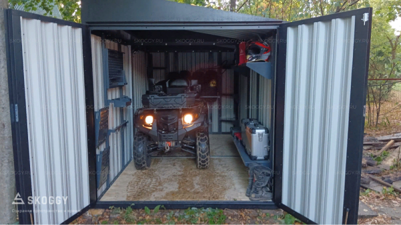 Хранение шин и уличной техники в контейнере от SKOGGY