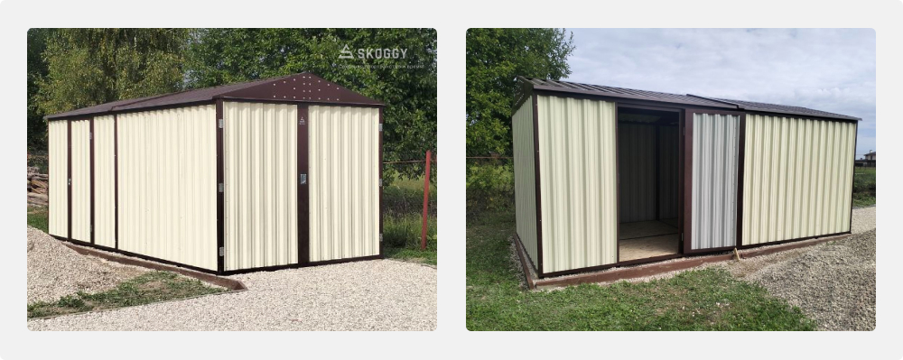 Двуцветный металлический гараж 6 на 4 SKOGGY