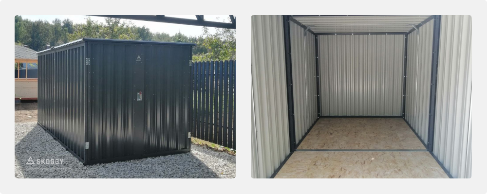 Готовый гараж с плоской крышей