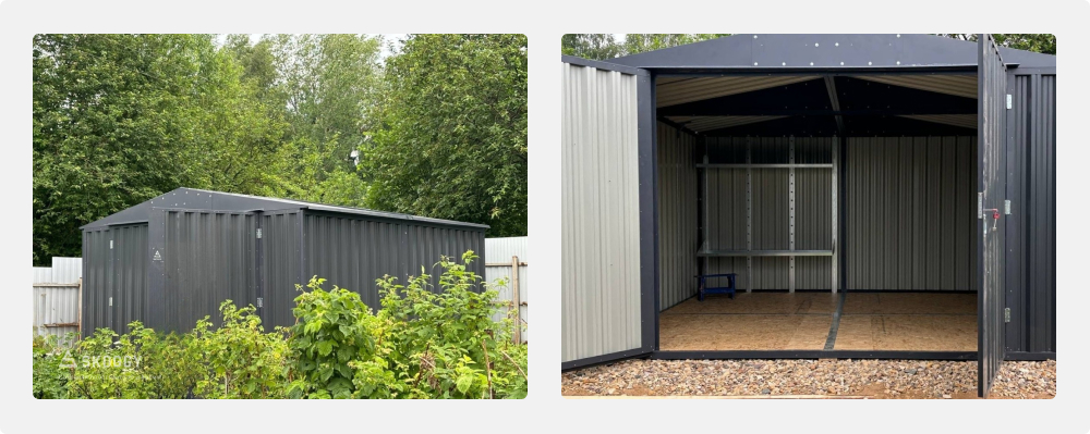 Стальной гараж 4х4 м SKOGGY в графитовом цвете
