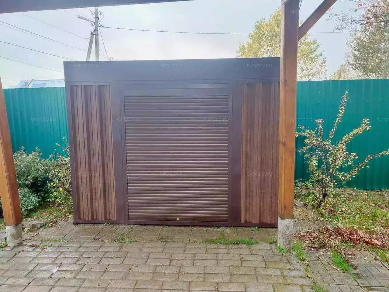 Хозблок для хранения в тандеме цветов "Наив Марун" и RAL 8017 в пос. Вельяминово, Ступинский р-н, МО