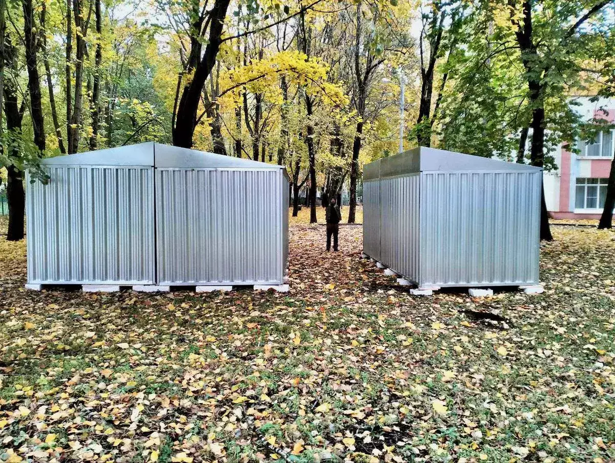 Три контейнера для хранения в цинковом цвете в район Южное Медведково, г. Москва
