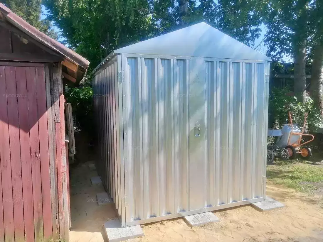 Контейнер для хранения вещей в цинковом цвете в дер. Халтурино, Орехово-Зуевский р-н, МО