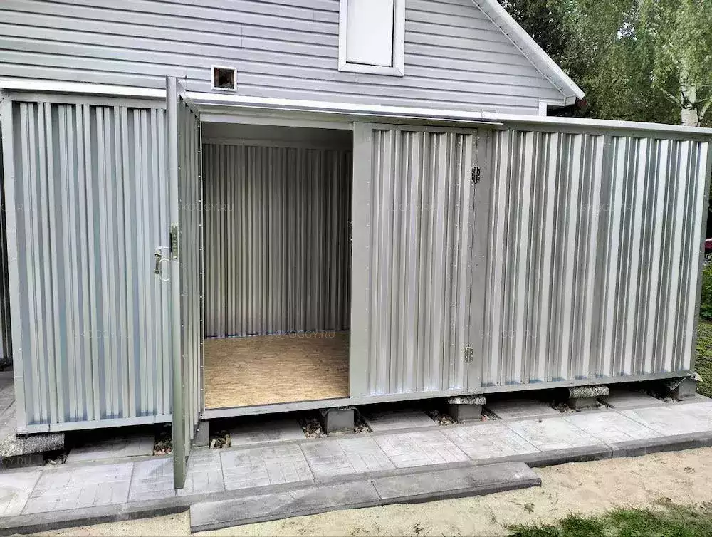 Хозблок для садовых инструментов в цинковом цвете в СНТ Виктория-2, Раменский г.о., МО
