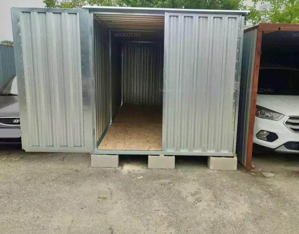 Гараж для хранения велосипедов и прочих сезонных вещей в цинковом цвете в Орловский ГК, г. Москва