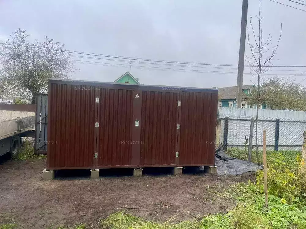 Хозблок для хранения вещей в шоколадном цвете в дер. Цибино, Воскресенский р-н, МО