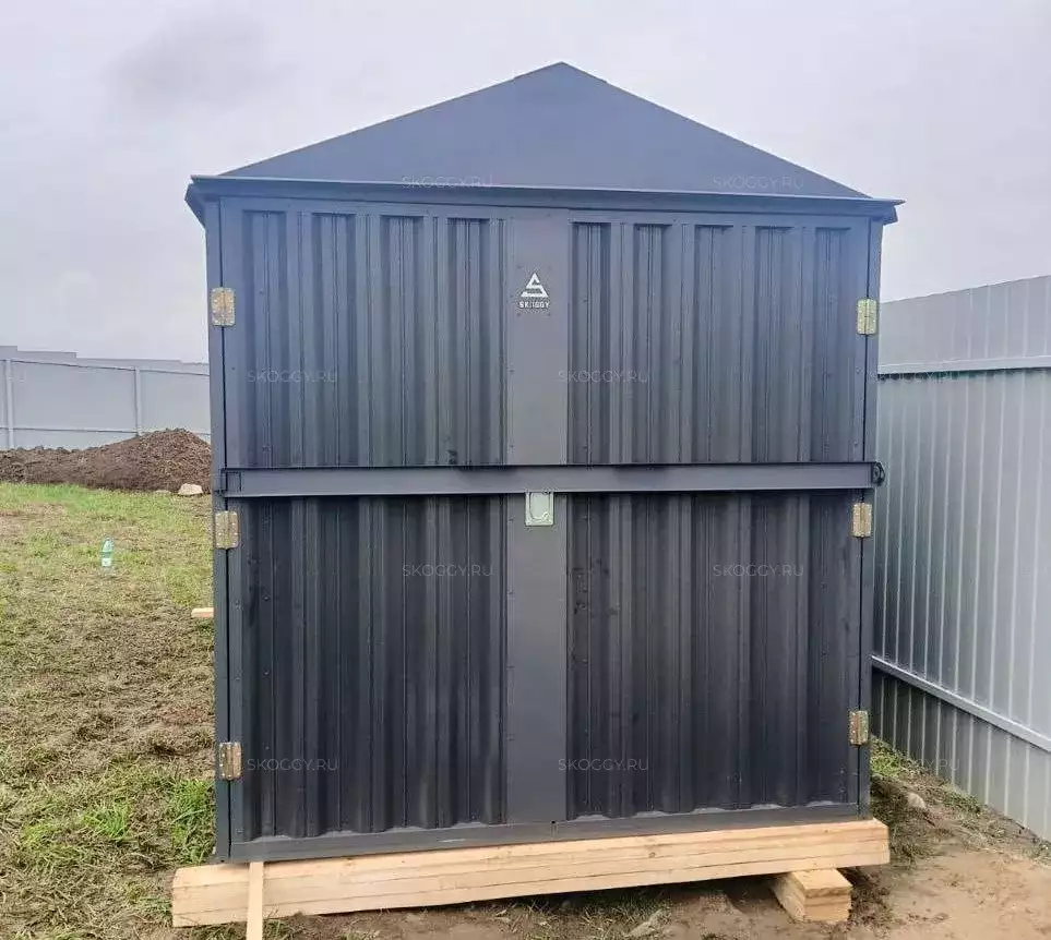 Хозблок для хранения личных вещей в графитовом цвете в пос. Лакомка, Домодедовский г.о., МО