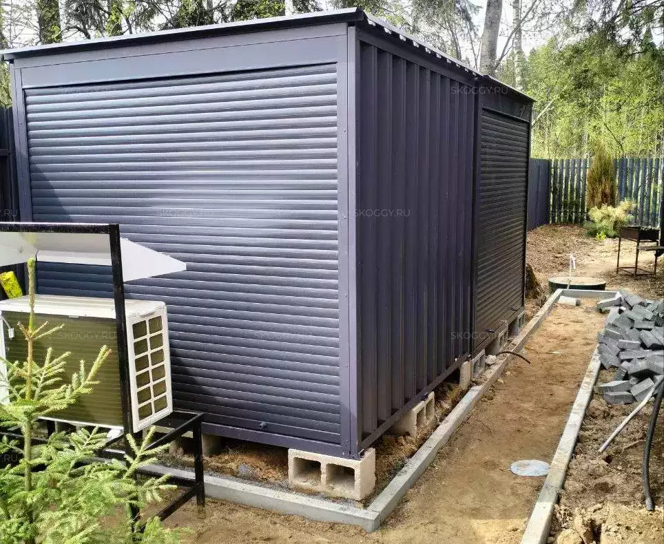 Хозблок для садового инвентаря и дров в графитовом цвете в г. Химки, МО