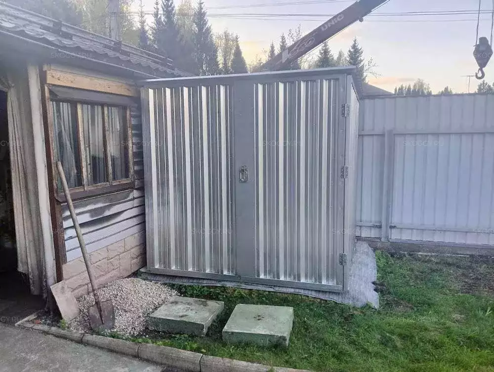 Хозблок для хранения пеллетов в цинковом цвете в дер. Козино, Красногорский р-н, МО