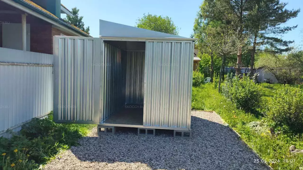 Контейнер для хранения с двумя входными группами в цинковом цвете в дер. Леньково, Ступинский р-н, МО