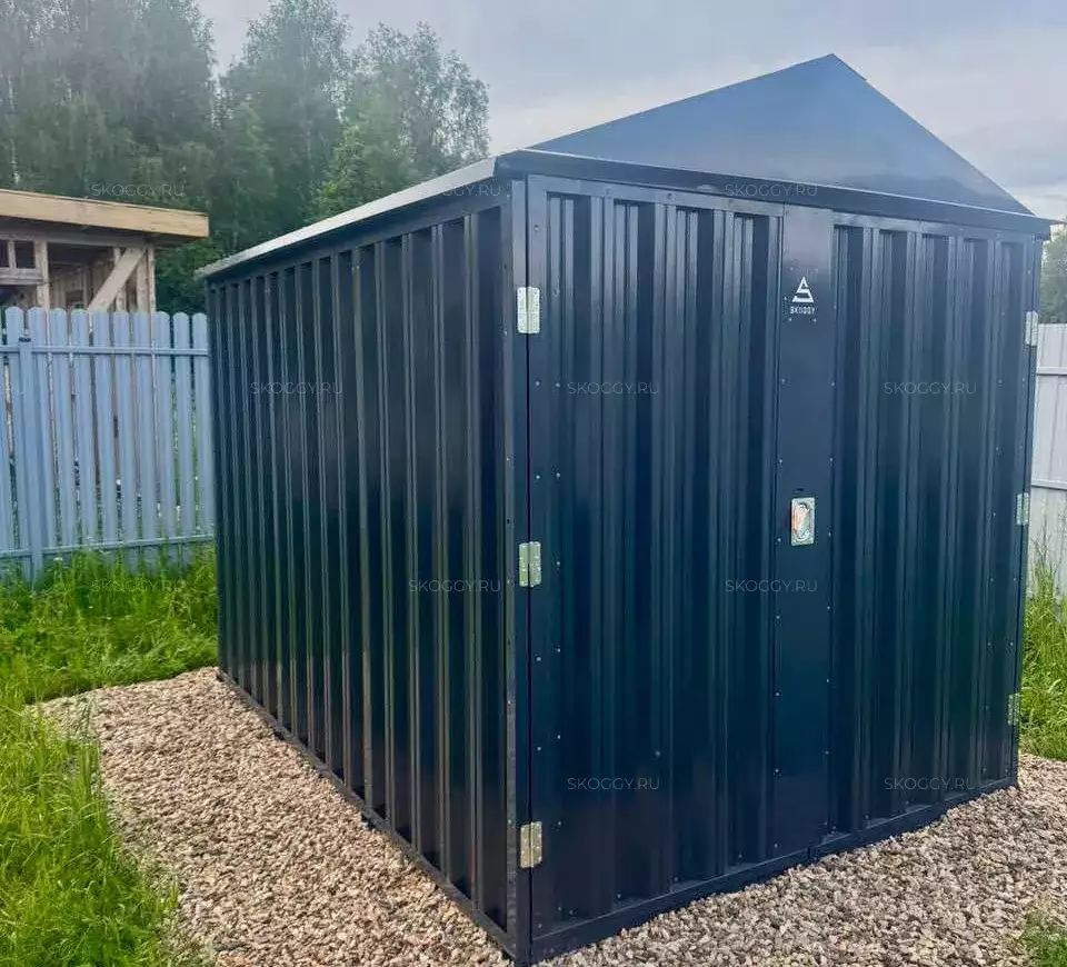 Хозблок для садового инвентаря в графитовом цвете в дер. Яковлево, Сергиево-Посадский р-н, МО