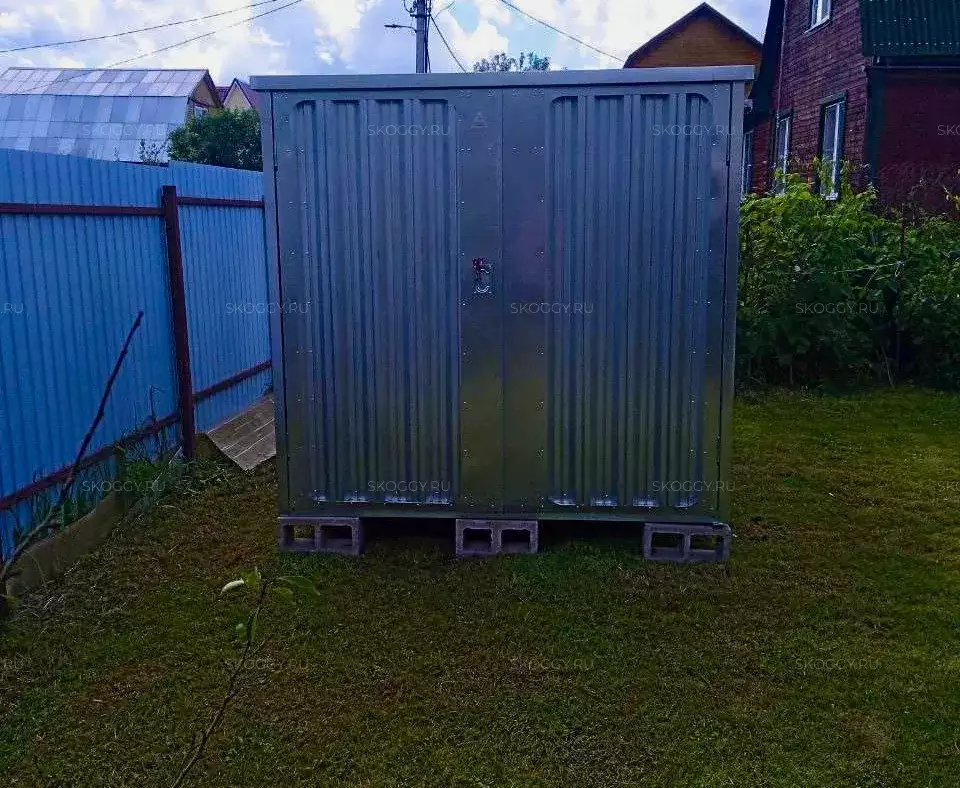 Секционный хозблок для хранения вещей в цинковом цвете в СНТ Станкостроитель, г.о. Клин, МО