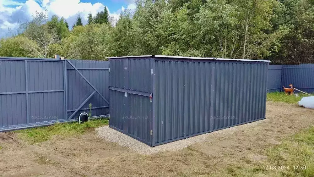 Хозблок для мини трактора в графитовом цвете в дер. Макшеево, г.о. Клин, МО