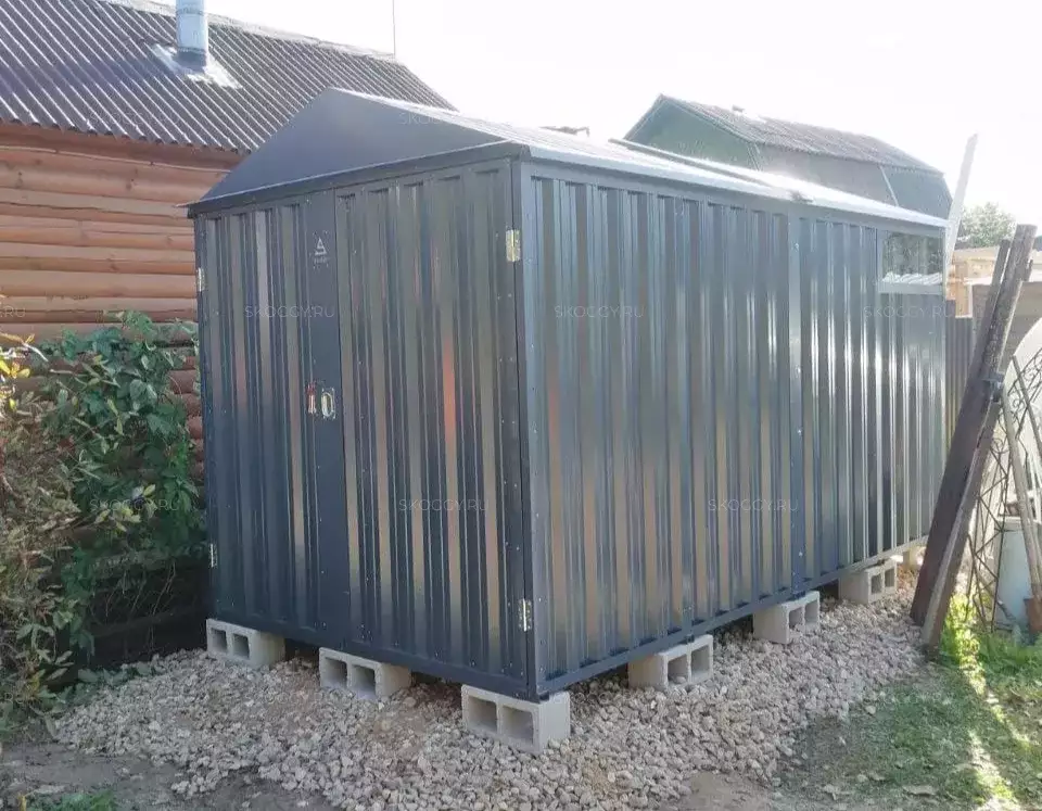 Хозблок для садового инвентаря в графитовом цвете в дер. Топорково, Сергиево-Посадский р-н, МО