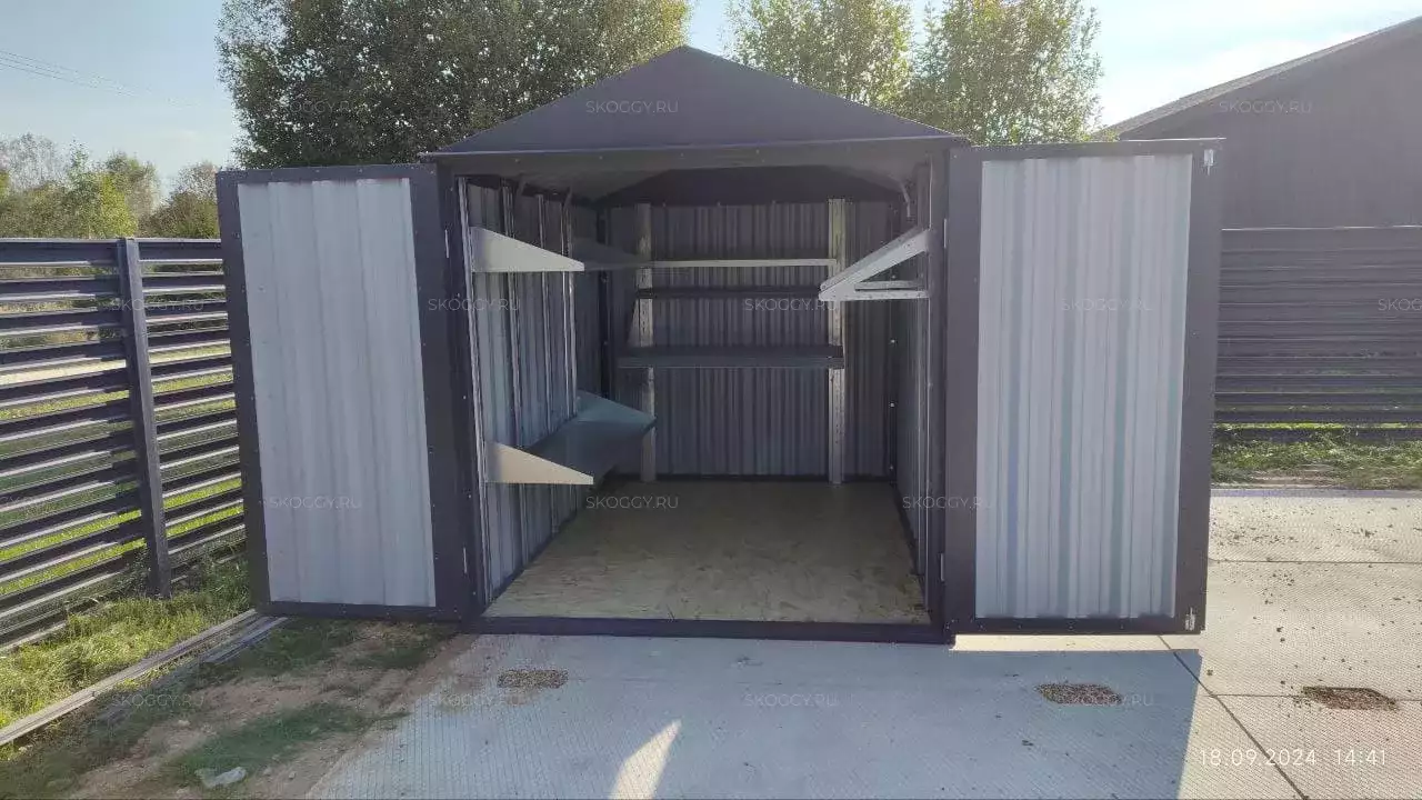 Гараж для хранения велосипедов и колес в графитовом цвете в дер. Набережная Слобода, Наро-Фоминский р-н, МО