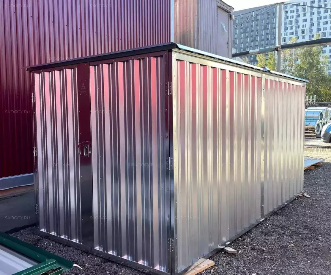 Хозблок для садовых принадлежностей в цинковом цвете на территорию организации, г. Москва