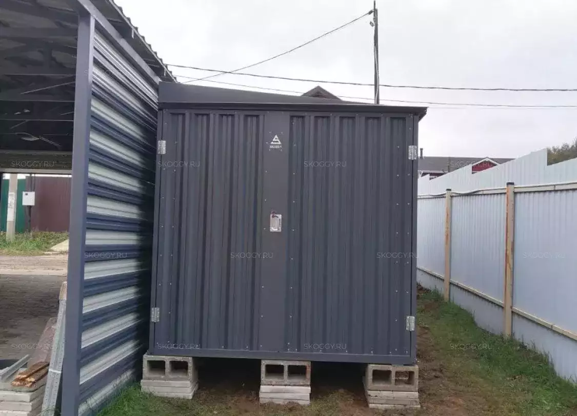 Хозблок для садового инвентаря в графитовом цвете в дер. Балабаново, г.о. Пушкино, МО