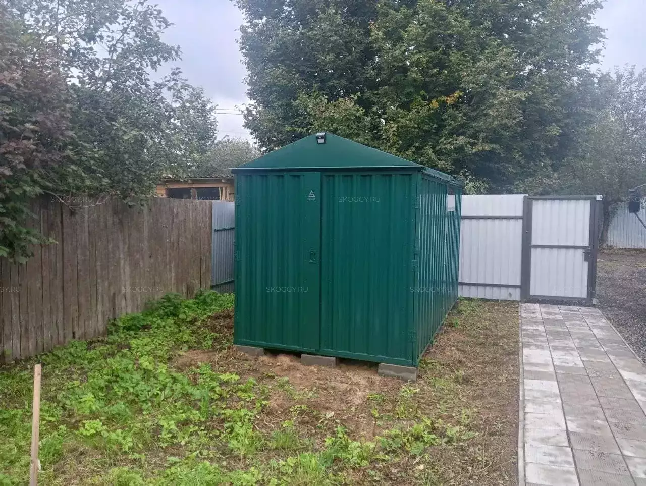 Хозблок для садовой техники и инвентаря в зеленом цвете в дер. Копнино, Раменский р-н, МО