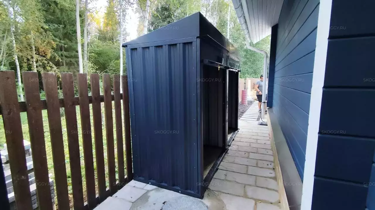 Три дровницы для хозяйственных вещей в графитовом цвете в дер. Лизуново, Александровский мун. окр, Владимирская обл.