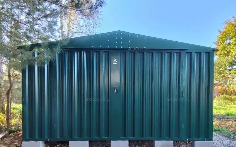 Хозблок для вещей с люком для погреба в зеленом цвете в дер. Люторецкое, г. о. Чехов, МО