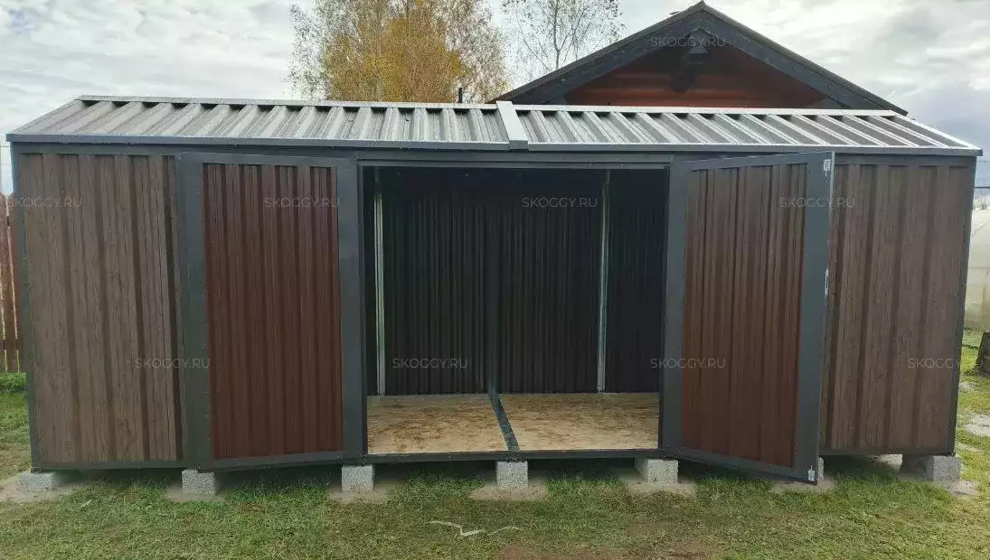 Хозблок для газонокосилки и садового инвентаря в расцветке "под дерево" в СТ Рассвет, Павлово-Посадский р-н, МО