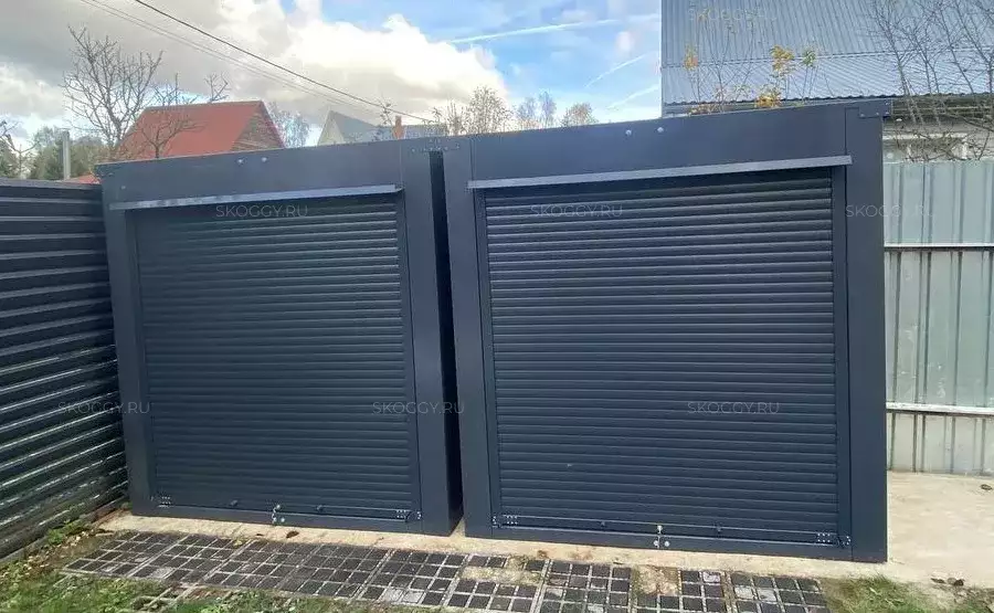 Два уличных шкафа для садового инвентаря и принадлежностей для автомобиля в графитовом цвете в дер. Малые Снопы, г.о. Солнечногорск, МО