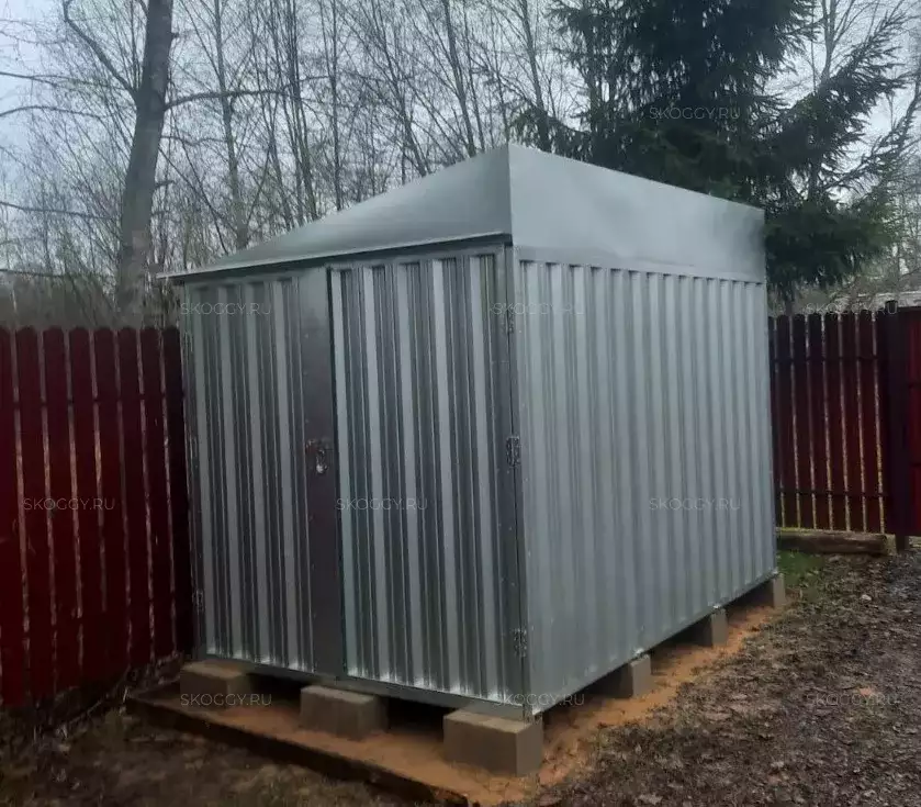 Хозблок для снегоуборочной техники и велосипедов в цинковом цвете в дер. Воробьево, Рузский мун.окр, МО