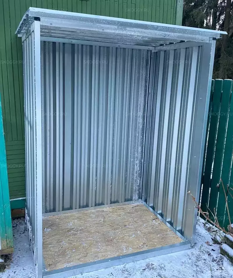 Дровница для хранения дров в цинковом цвете в дер. Талицы, г.о. Истра, МО