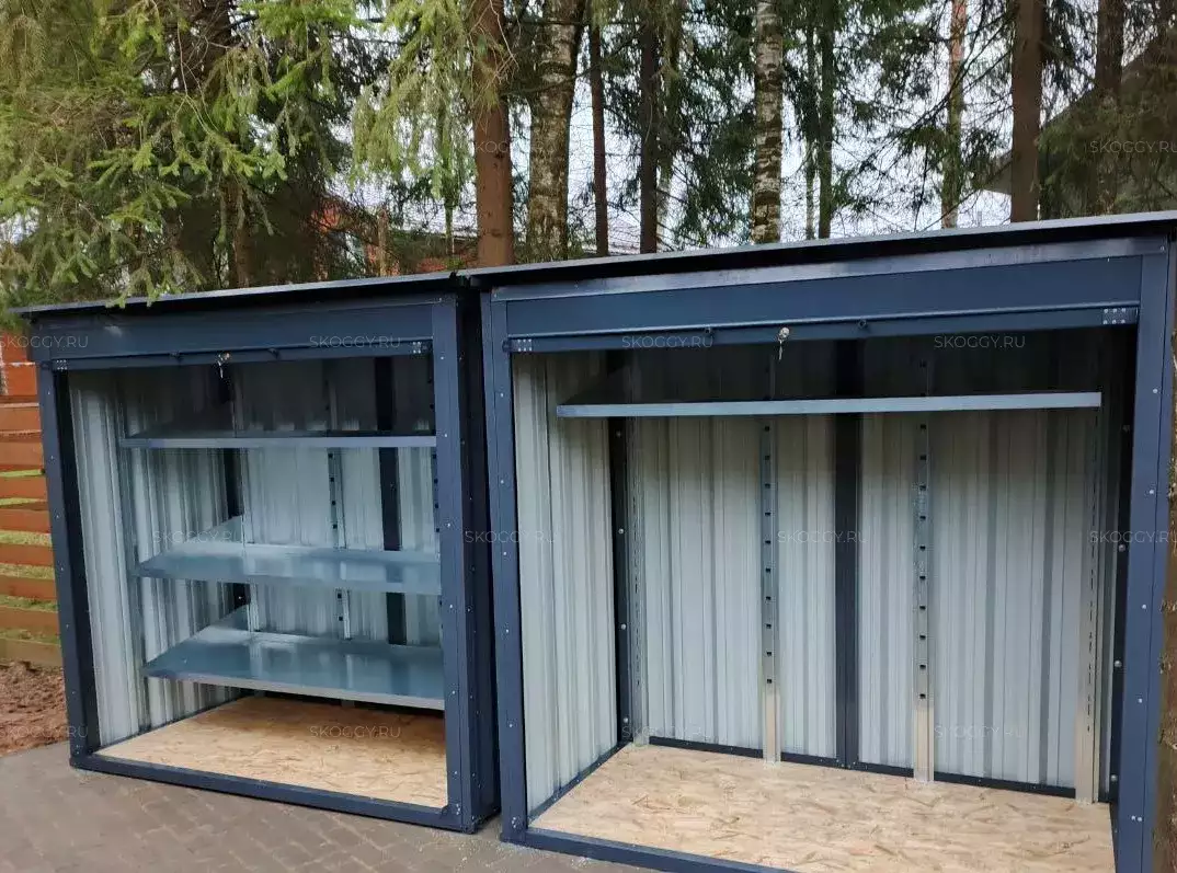 Два шкафа для садовой техники и инвентаря в графитовом цвете в дер. Капустино, Раменский р-н, МО