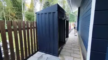 Три дровницы для хозяйственных вещей в графитовом цвете в дер. Лизуново, Александровский мун. окр, Владимирская обл.