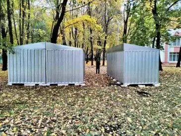Три контейнера для хранения в цинковом цвете в район Южное Медведково, г. Москва