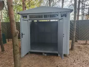 Премиум хозблок для садовой техники и инвентаря в светло-сером цвете в дер. Чиверёво, г.о. Мытищи, МО