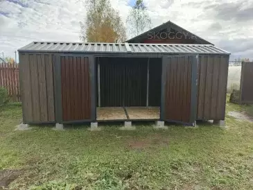 Хозблок для газонокосилки и садового инвентаря в расцветке "под дерево" в СТ Рассвет, Павлово-Посадский р-н, МО