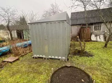 Хозблок для садовой техники и инвентаря в цинковом цвете в дер. Языково, Дмитровский мун.окр, МО