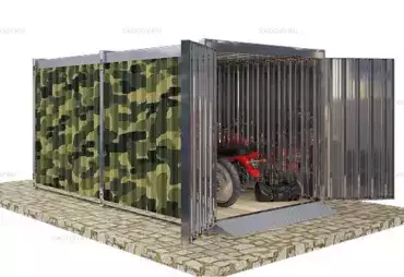 Гараж для Мотоцикла с Плоской Крышей Усиленный SKOGGY 4м Military