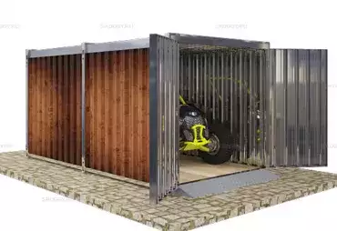 Гараж для Квадроцикла с Плоской Крышей Усиленный SKOGGY 4м