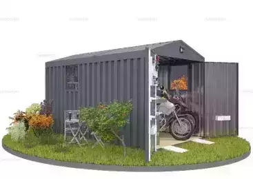 Контейнер для Хранения с Двускатной Крышей и Четырьмя Окнами SKOGGY 4м