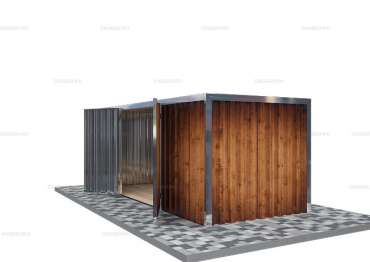 Хозблок металлический для Хранения с Плоской Крышей и Боковой дверью Стандартный SKOGGY 5м
