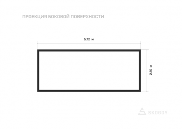 Хозблок усиленный 5 м с плоской крышей и торцевой дверью вид сбоку