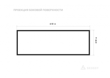 Блок контейнер усиленный 6 м с плоской крышей и торцевой дверью вид сбоку