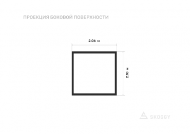 Хозблок усиленный 2 м с плоской крышей и рольставнями вид сбоку