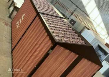 Блок контейнер 5м для выставки "Малоэтажная страна" с принтом "Wooden"