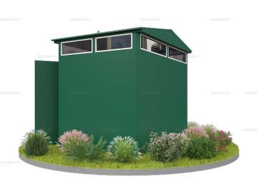 Блок-контейнер для дачи с Двускатной Крышей Премиум SKOGGY Max