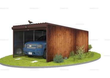 Гараж для автомобиля SKOGGY с односкатной крышей и воротами 7 м Max