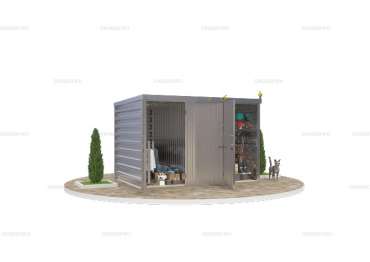 Хозблок для Хранения с Плоской Крышей и Двумя Дверями 2,97м Mini SKOGGY