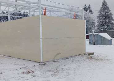 Монтаж гаража SKOGGY для грузовых автомобилей в г. Плесецк